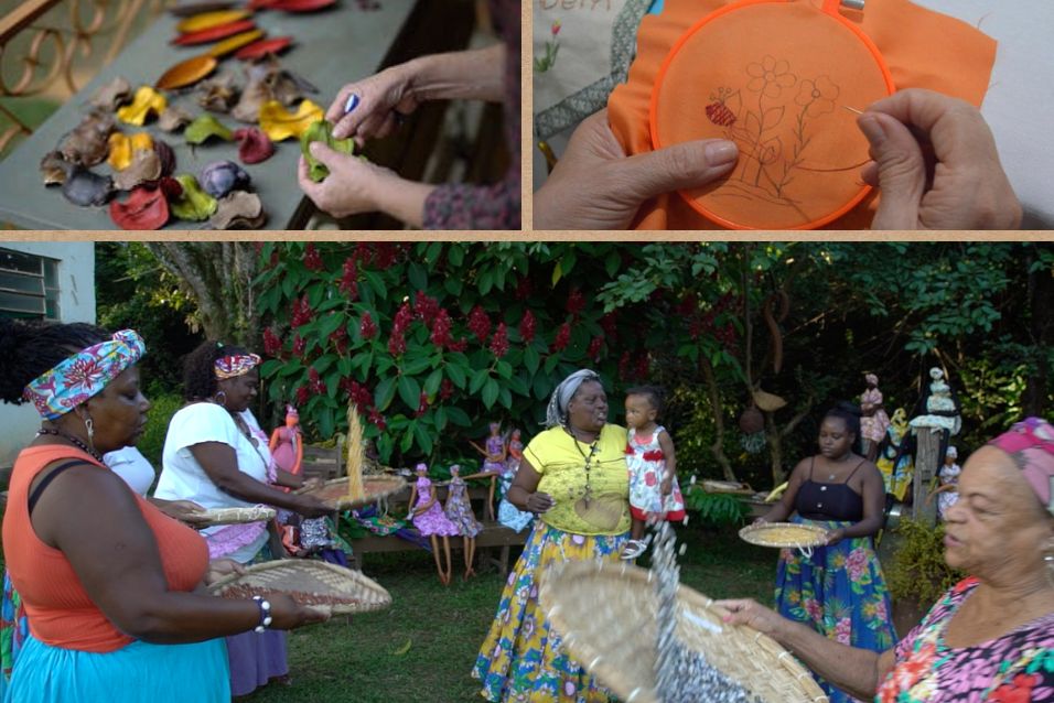 Vivências: Transformando a natureza em colares; Bordando na varanda; Cânticos e tradições de uma Comunidade Quilombola