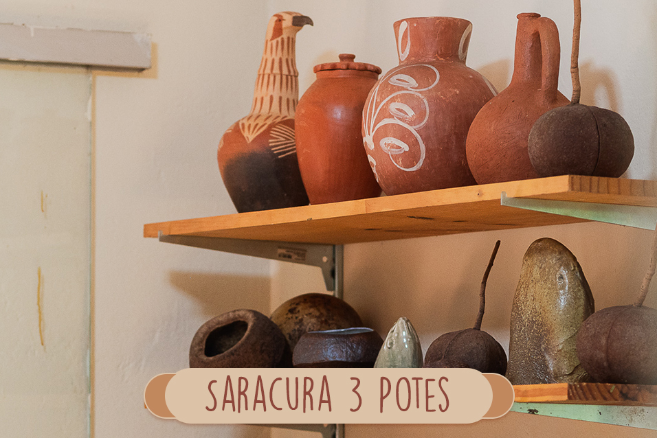 Cerâmica - saracura 3 potes