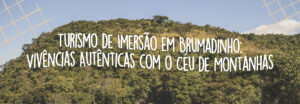 Vista de vivência rural em Brumadinho com turistas e moradores locais conectados à natureza